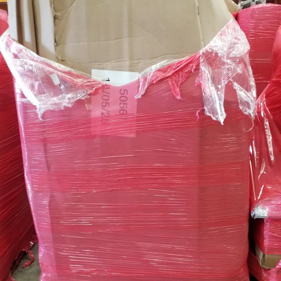 PALLET CONTAINING ASSORTED PRODUCTS INCLUDING RUBY RED TWIRLING BATON BAGS, WALL ART PRINTS, MAGNETIC KNIFE STRIPS & PICNIC BASKET