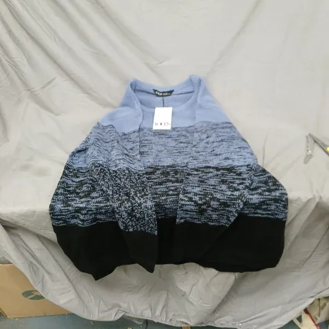 YOURS KNIT JUMPER, UK 18-20, LIGHT BLUE GRADIENT COLOURBLOCK