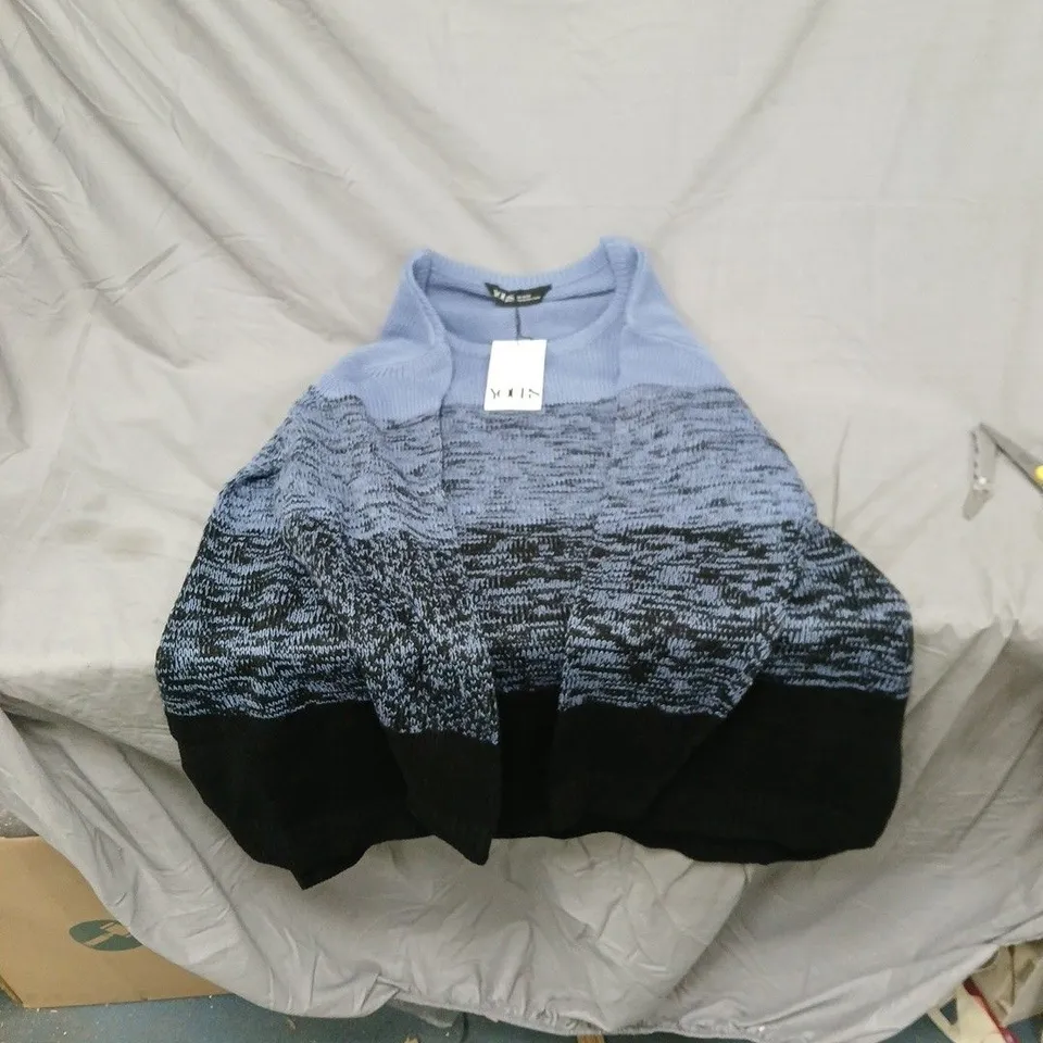 YOURS KNIT JUMPER, UK 18-20, LIGHT BLUE GRADIENT COLOURBLOCK RRP £92