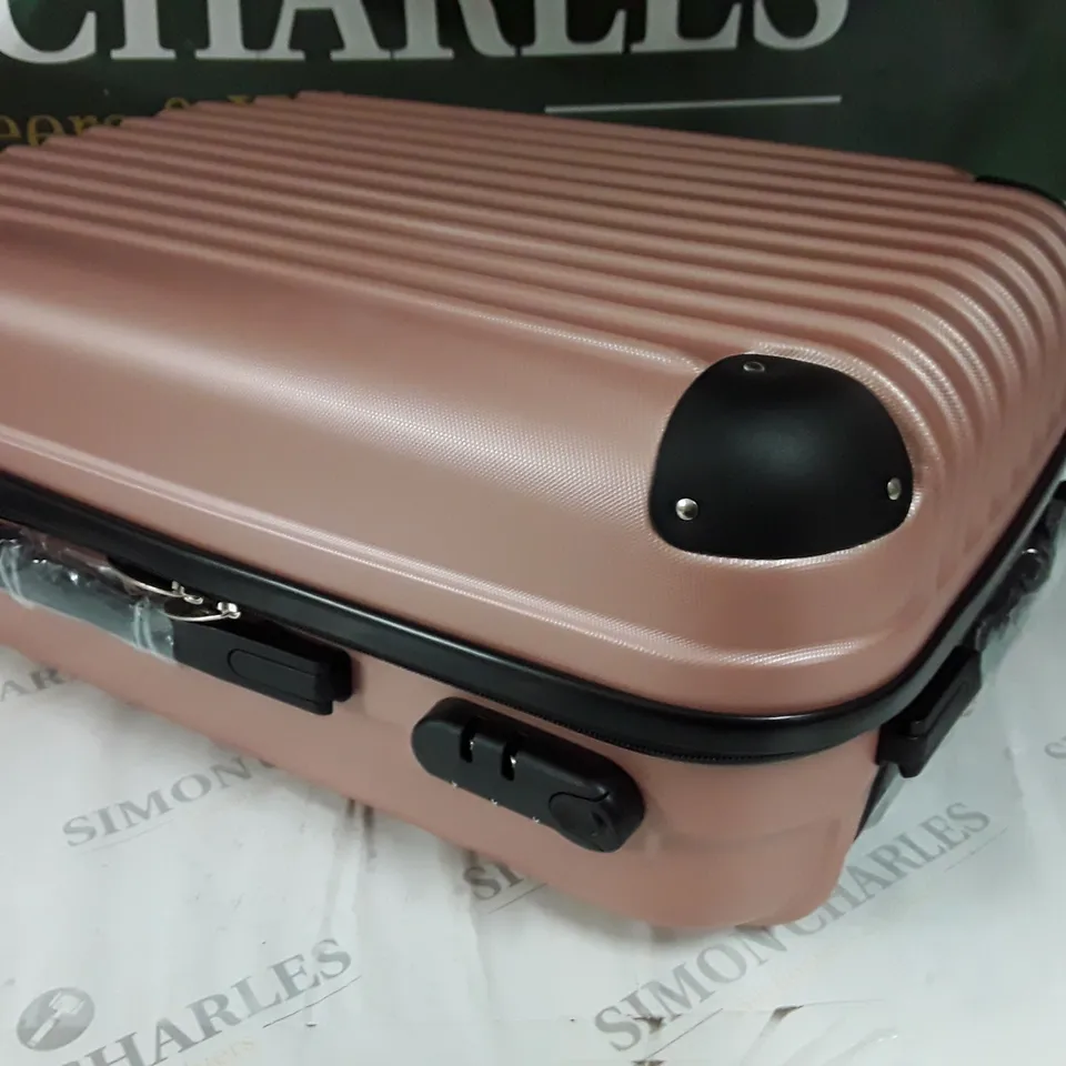 PINK HARD SHELLED WHEELED LUGGAGE CASE - 50CM TALL