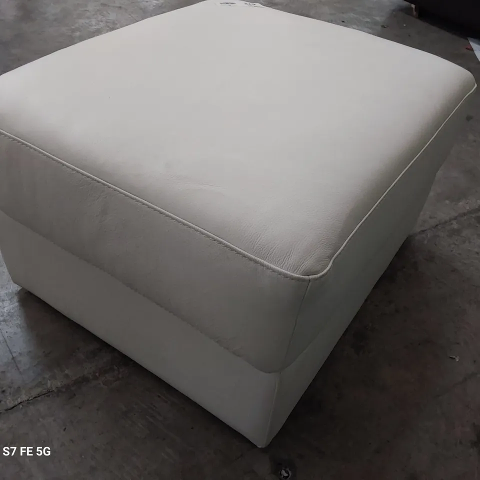 QUALITY ITALIAN DESIGNER GHIRLANDAIO STORAGE FOOTSTOOL WHITE LEATHER 