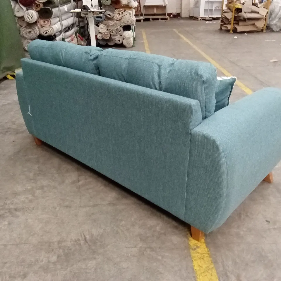 PRENT FABRIC 3 SEATER SOFA - TEAL RRP £799