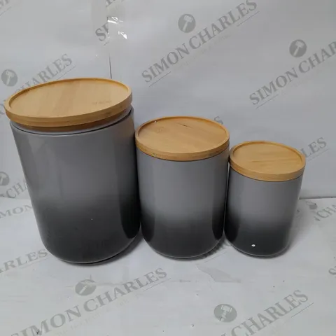 BOXED LOVECASA STORAGE JARS TRIO IN GREY DESIGN