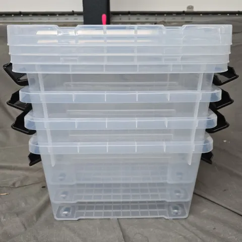 4 X PLASTIC STORAGE CONTAINERS WITH LIDS