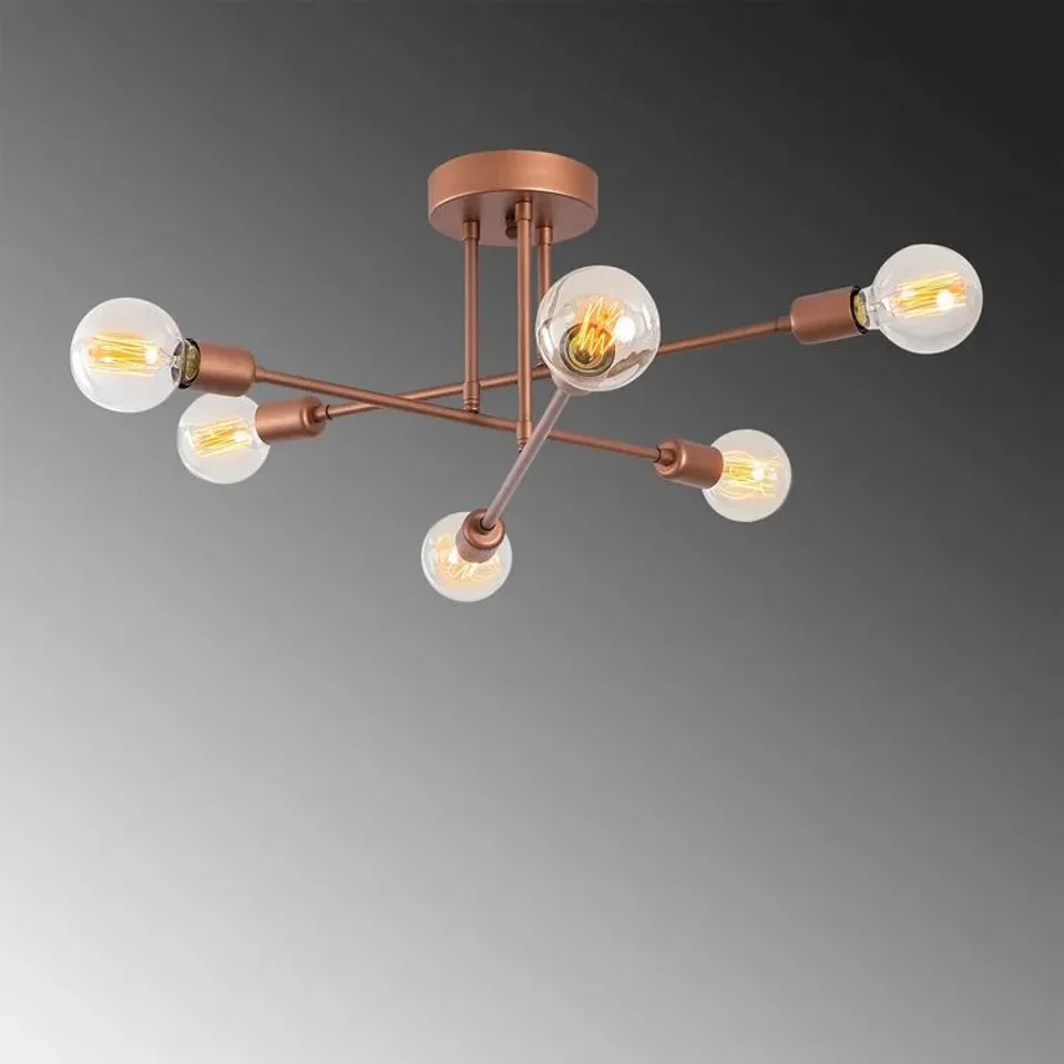 KAI 6 LIGHT 64CM SEMI FLUSH MOUNT FIXTURE FINISH 