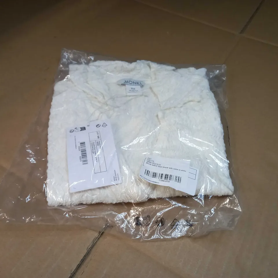 PACKAGED MONKL WHITE BUTTON FRONT BLOUSE - 2XS
