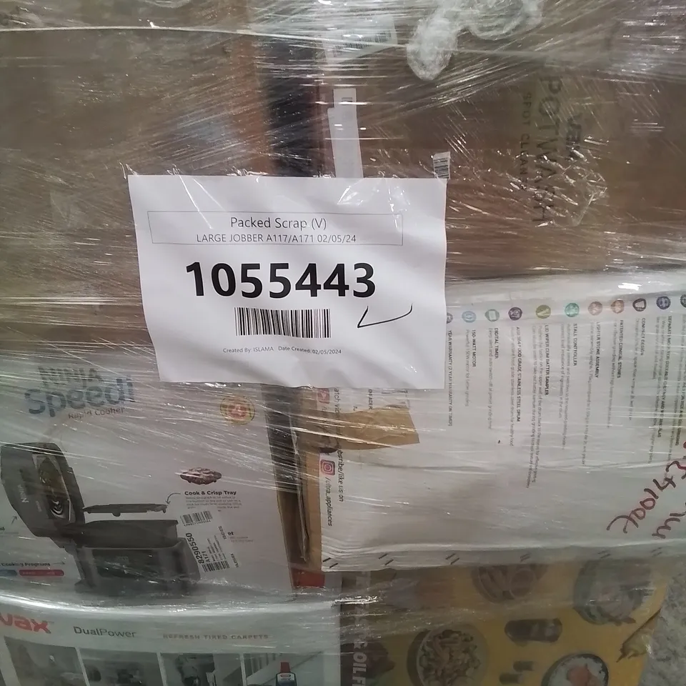 PALLET OF APPROXIMATELY 22 UNPROCESSED RAW RETURN HOUSEHOLD AND ELECTRICAL GOODS TO INCLUDE;