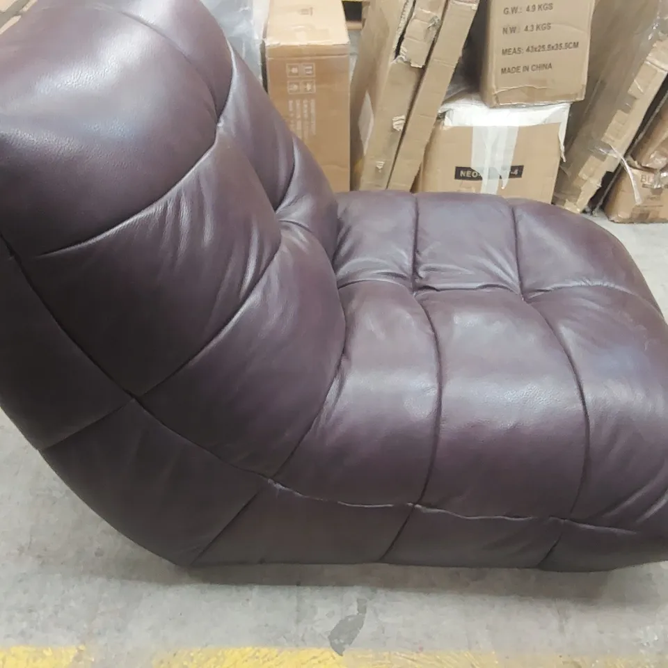 DESIGNER FAUX LEATHER PURPLE LOUNGER CHAIR