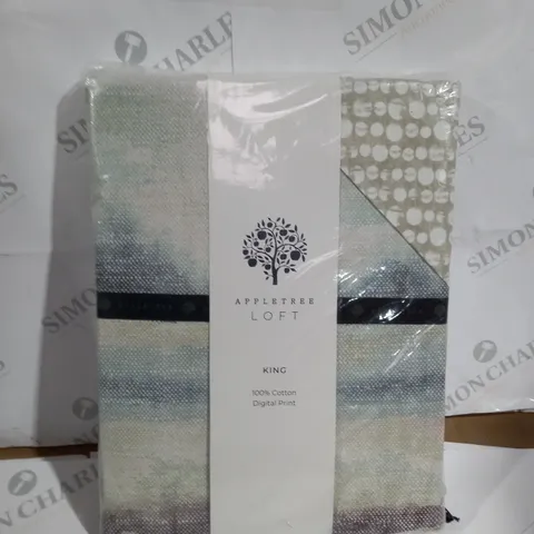 APPLETREE LOFT KING SIZE BEDDING AND 2 PILLOW CASES