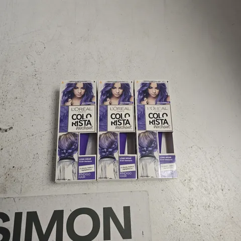 LβORΓAL PARIS COLOURISTA WASHOUT INDIGO HAIR DYE β 3 BOXES