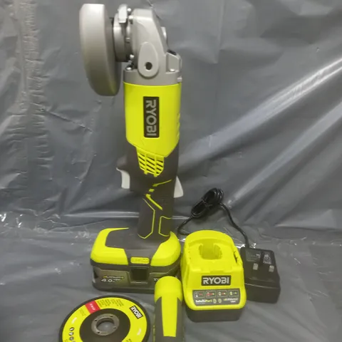 RYOBI R18AG-140S 18V ONE+ CORDLESS ANGLE GRINDER STARTER KIT (1 X 4.0AH)