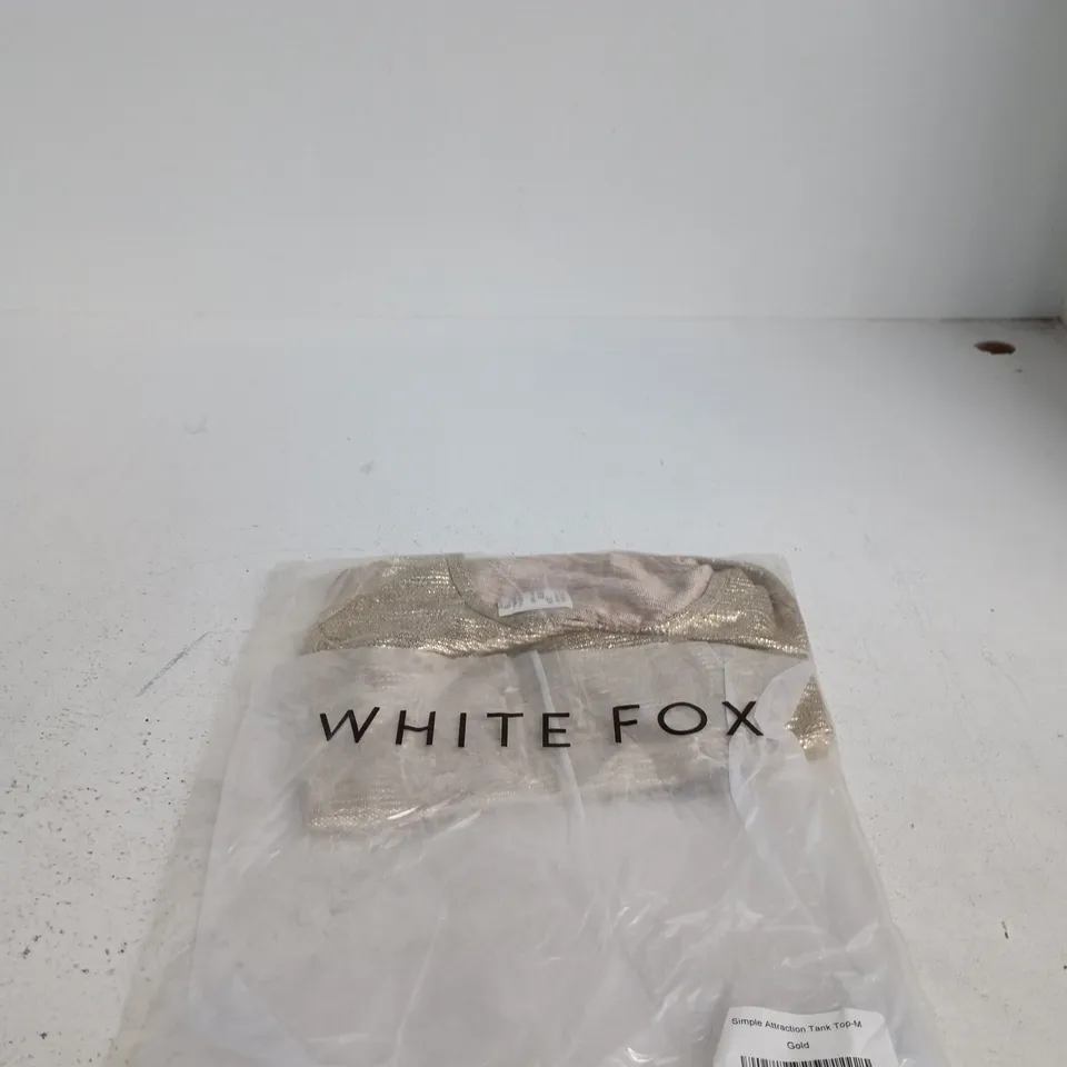 WHITE FOX SIMPLE ATTRACTION TANK TOP - GOLD, SIZE M