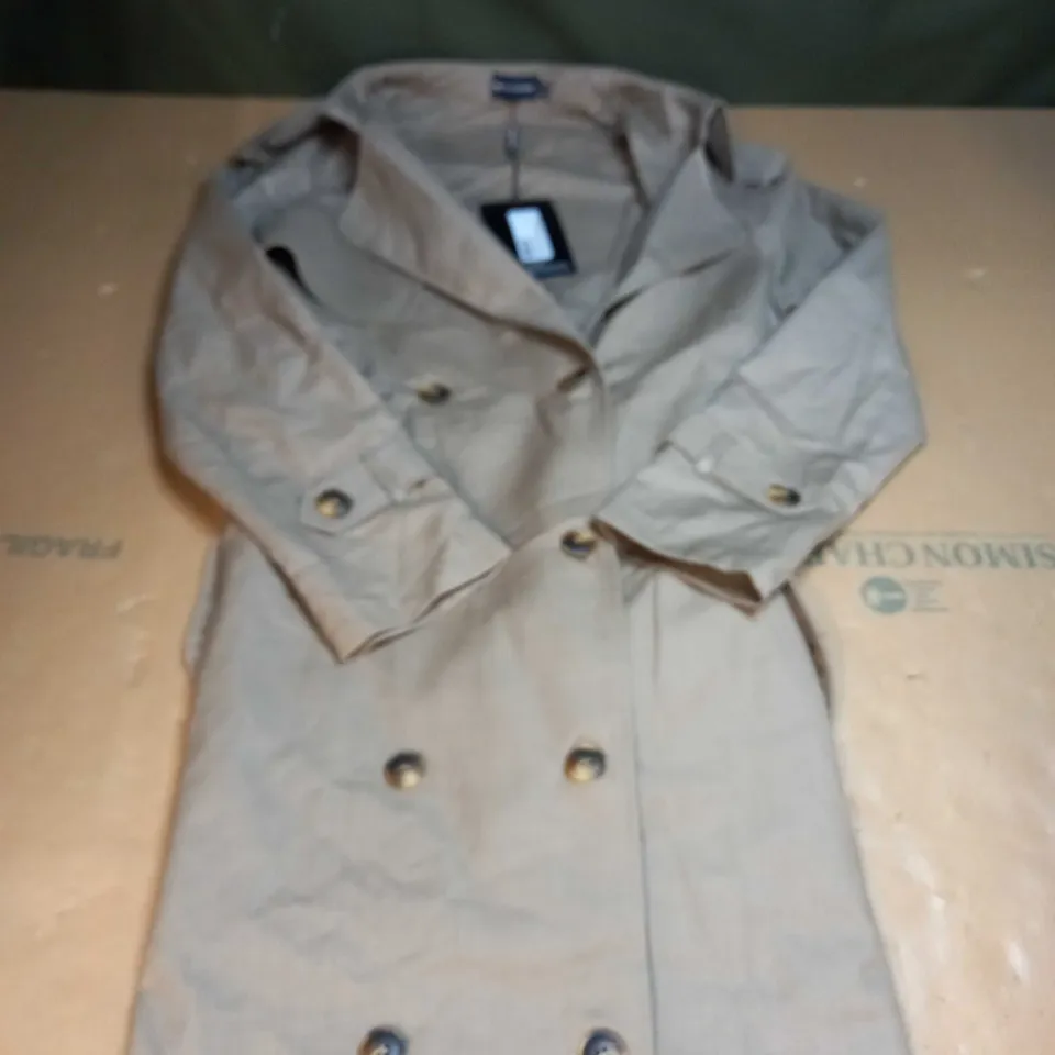 PETITE STONE WOVEN OVERSIZED TRENCH COAT SIZE 12