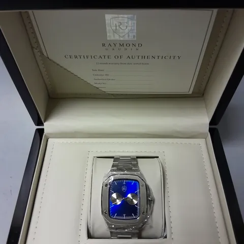 BOXED RAYMOND GADUIN WATCH DAY DATE SUB DIALS STAINLESS STEEL