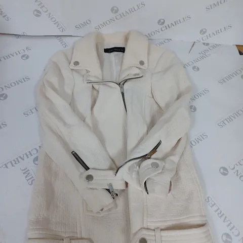 ZARA WOMAN ZIPPED COAT SIZE M