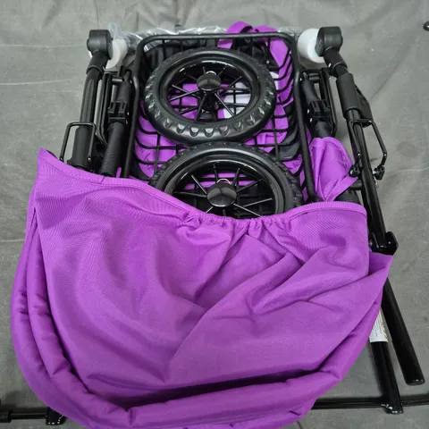 MOLLY DOLLY DELUXE DOLLS PRAM – PINK/PURPLE, BOXED