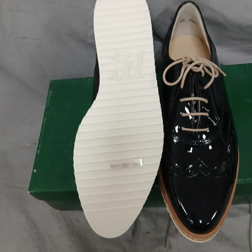 PAUL GREEN BLACK PATENT LEATHER OXFORD SHOES – WOMEN'S, UK 6.5