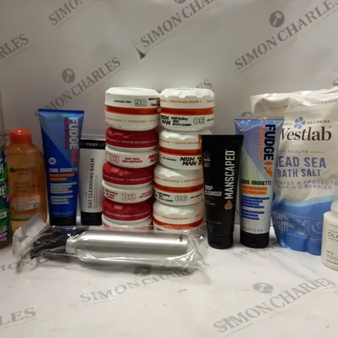 LOT OF HOUSEHOLD ITEMS TO INCLUDE WESTLAB DEAD SEA BATH SALT, ETC