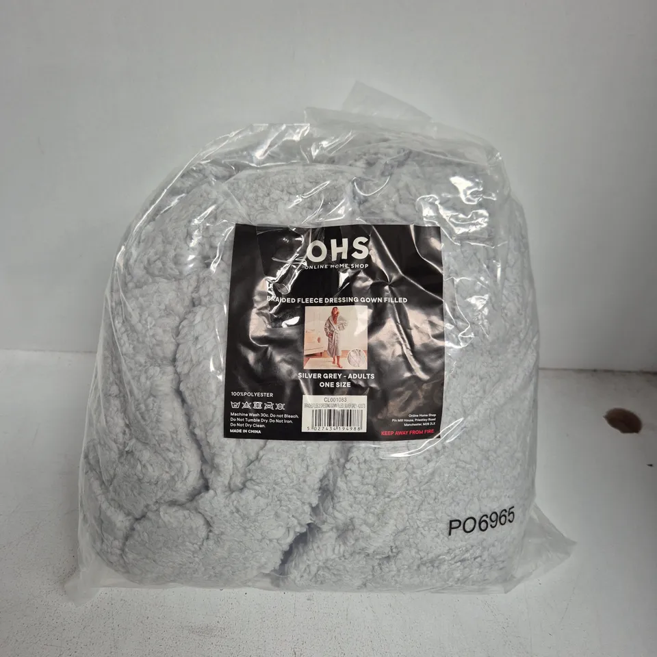 OHS GREY FLEECE DRESSING GOWN – ONE SIZE (ADULT) – BAGGED