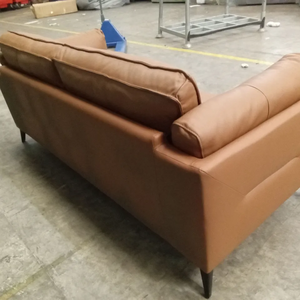 SASHA 3 SEATER LEATHER/FAUX LEATHER SOFA - TAN RRP £1199