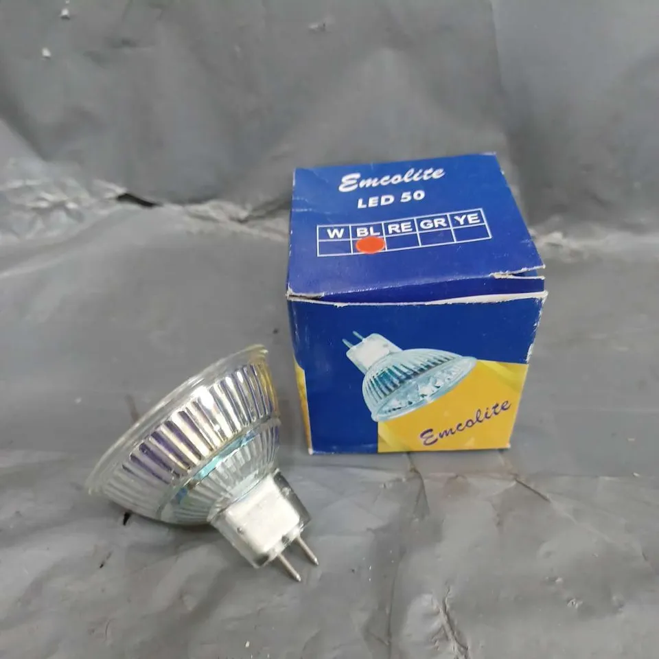 APPROXIMATELY 150 BOXED EMCOLITE LED 50 BULBS 