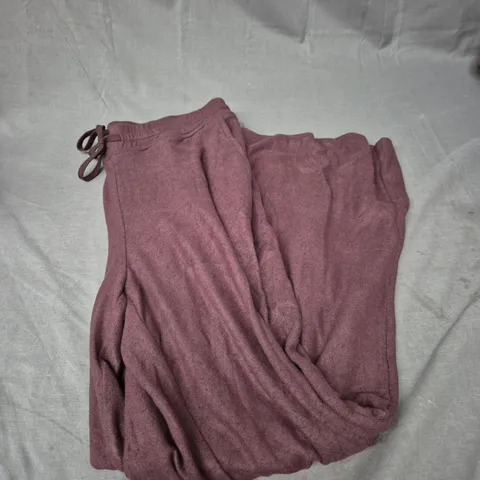 HUSH ELLE SUPERSOFT WIDE LEG JOGGERS IN CHOCOLATE MELANGE SIZE S