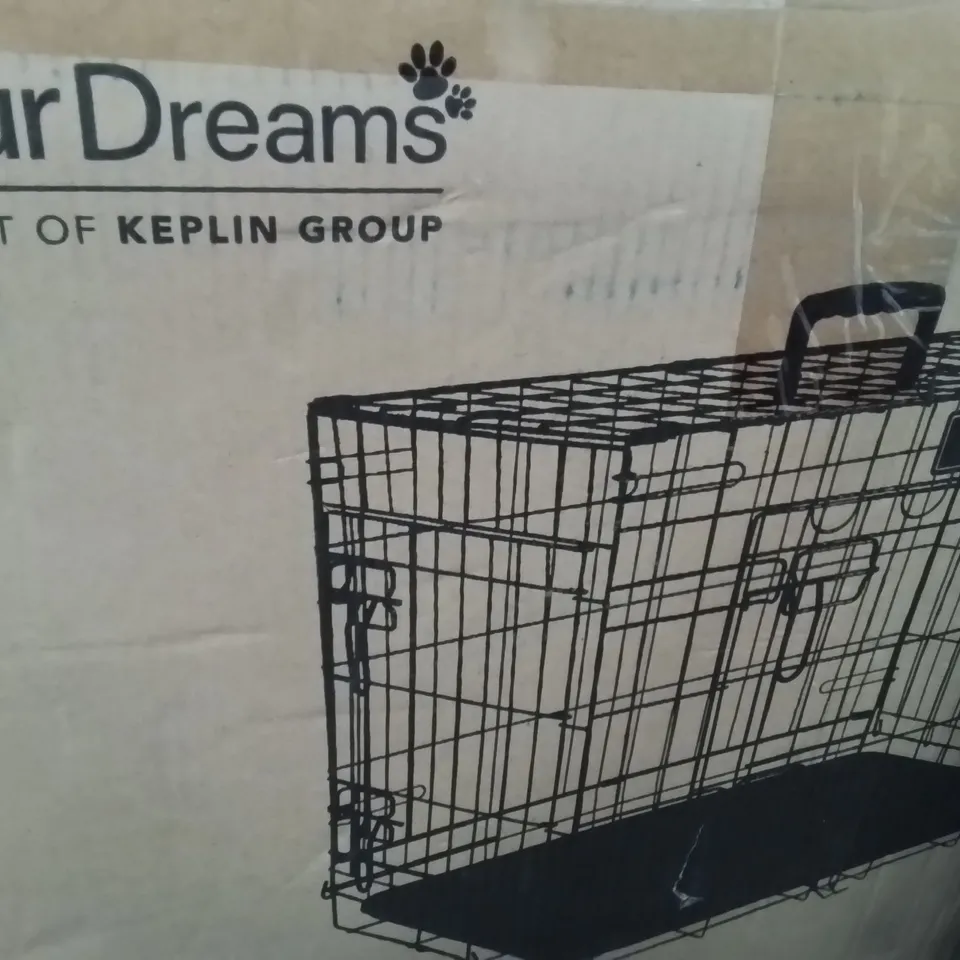BOXED 24INCH FOLDING METAL DOG CAGE