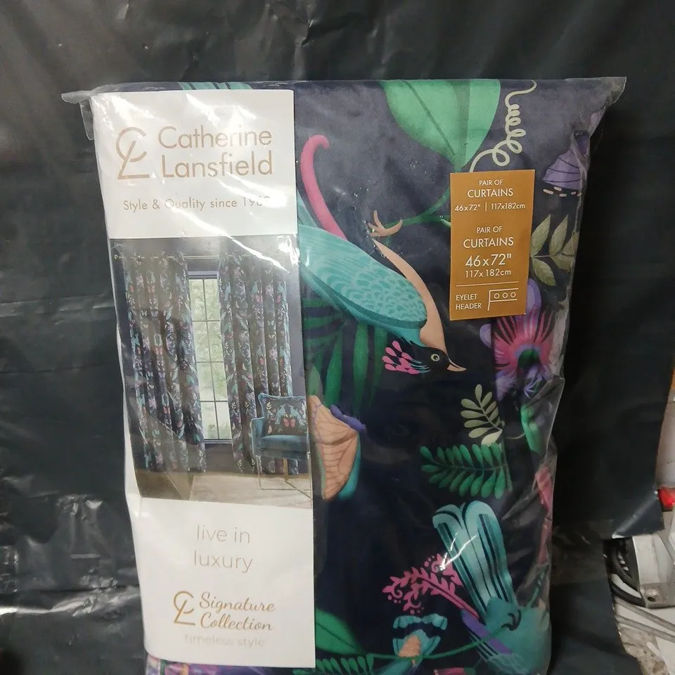 CATHERINE LANSFIELD MYA TROPICAL BIRDS CURTAINS - 46" X 72"