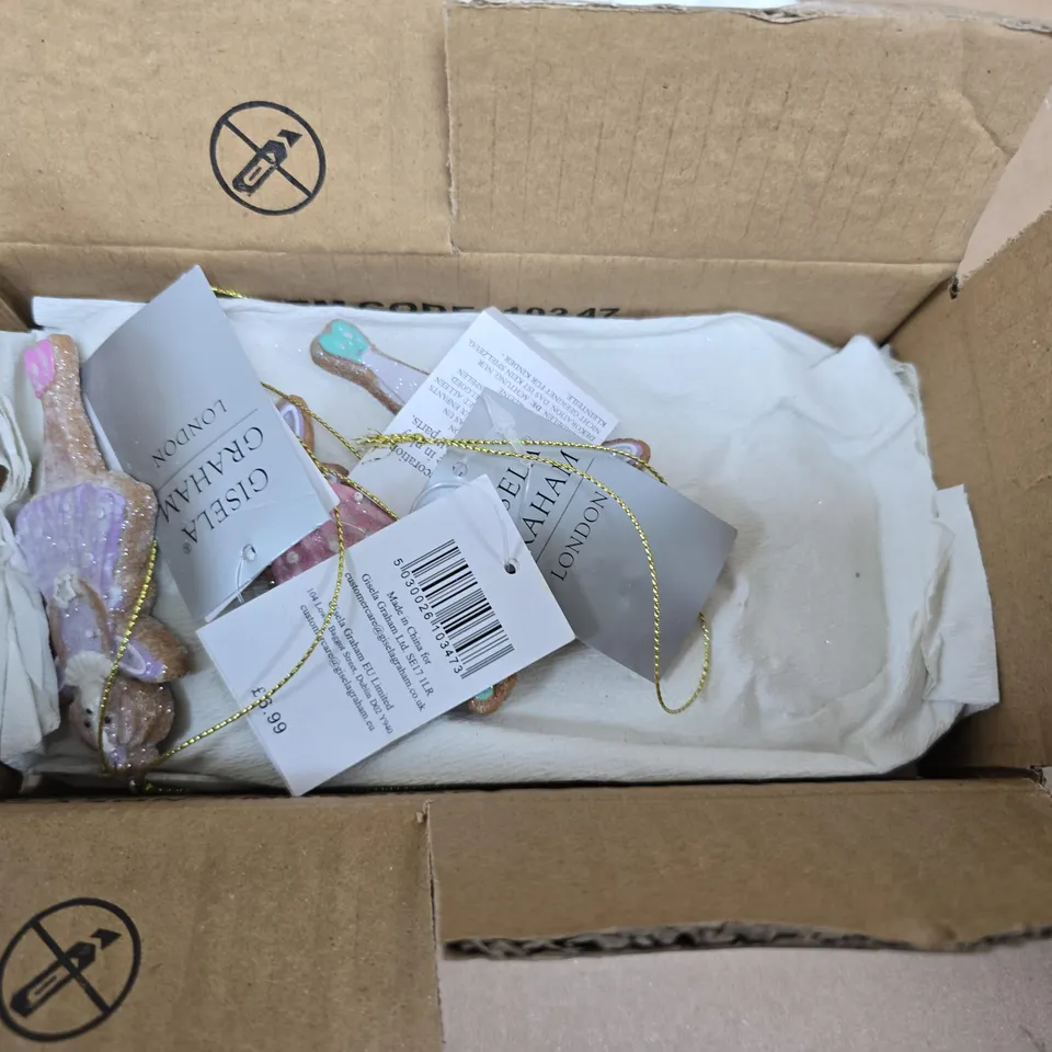 BOX OF APPROXIMATELY 12 GISELA GRAHAM CAT FAIRY HANGING TREE DECORATIONS