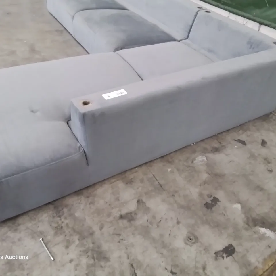 DESIGNER CHAISE SOFA FRAME GREY FABRIC