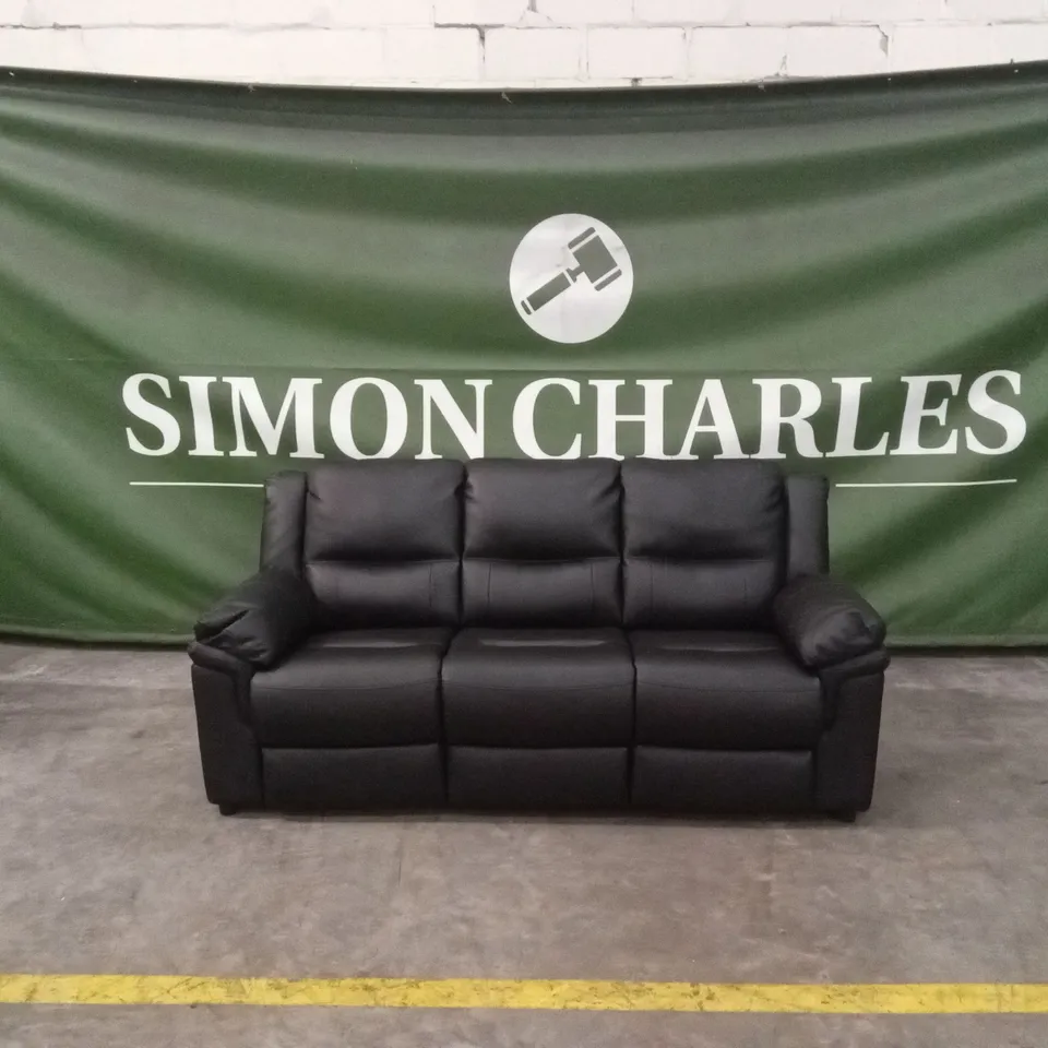 ALBION LUXURY FAUX LEATHER HIGH BACK 3 SEATER SOFA RRP £599