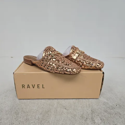 RAVEL ANSTON ROSE GOLD LEATHER SIZE 5 BOXED