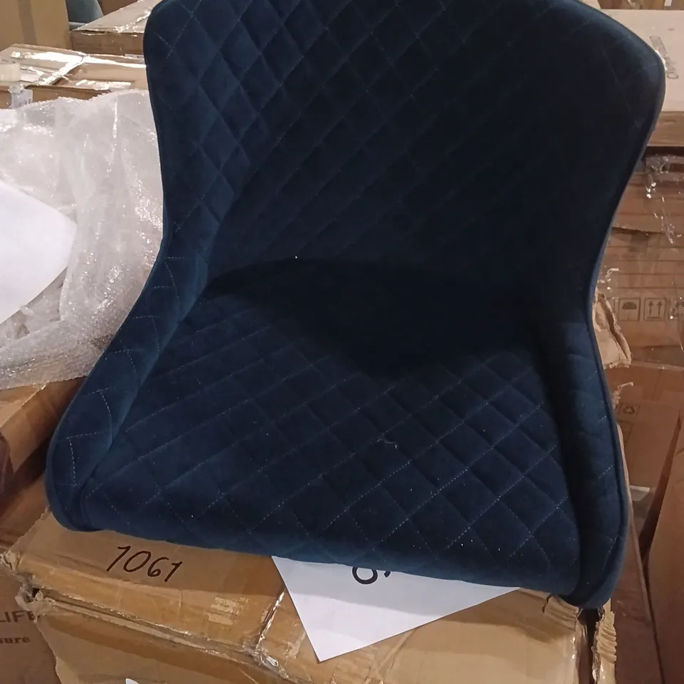 BOXED SET OF 2 NAVY VELVET DINING CHAIRS