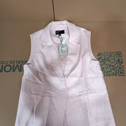 NOBODY’S CHILD SLEEVELESS BOXY BLAZER – PINK, UK 10 (EU 38)