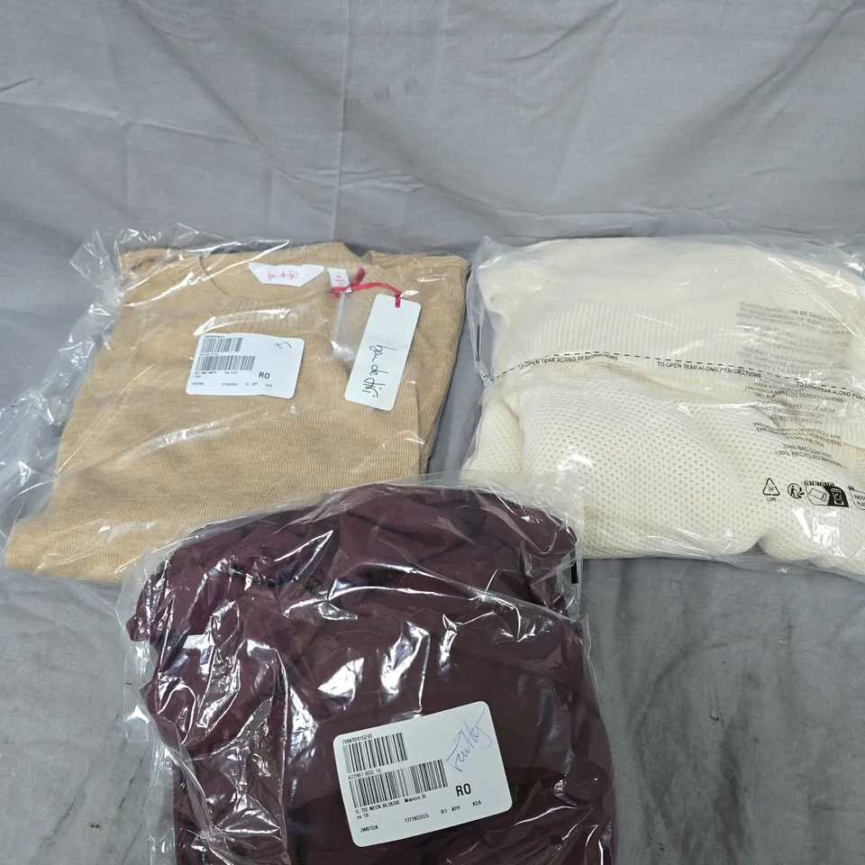 APPROXIMATELY 20 ASSORTED CLOTHING PRODUCTS IN VARIOUS STYLES & SIZES TO INCLUDE DRESSES, JUMPERS, TROUSERS ETC