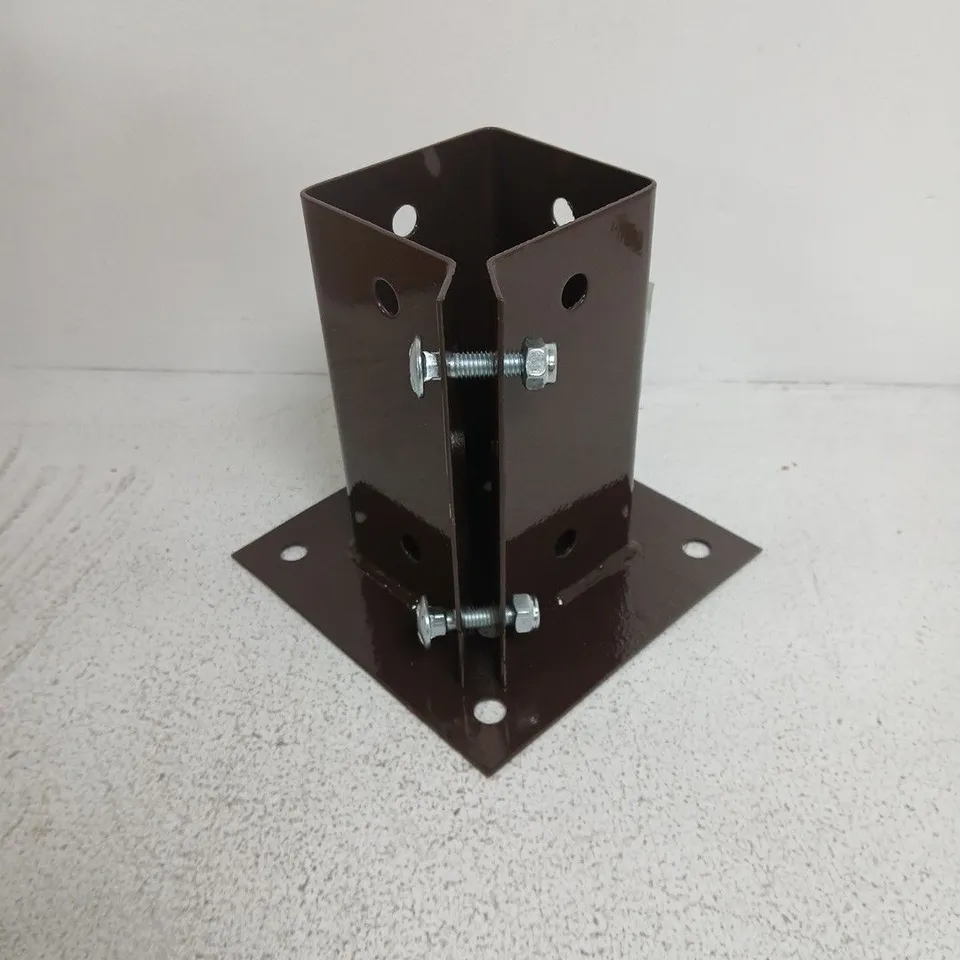 UNIBOS GARDEN GROUND SPIKES – BROWN POWDER-COATED STEEL WITH BASE PLATE (UNI-0589)
