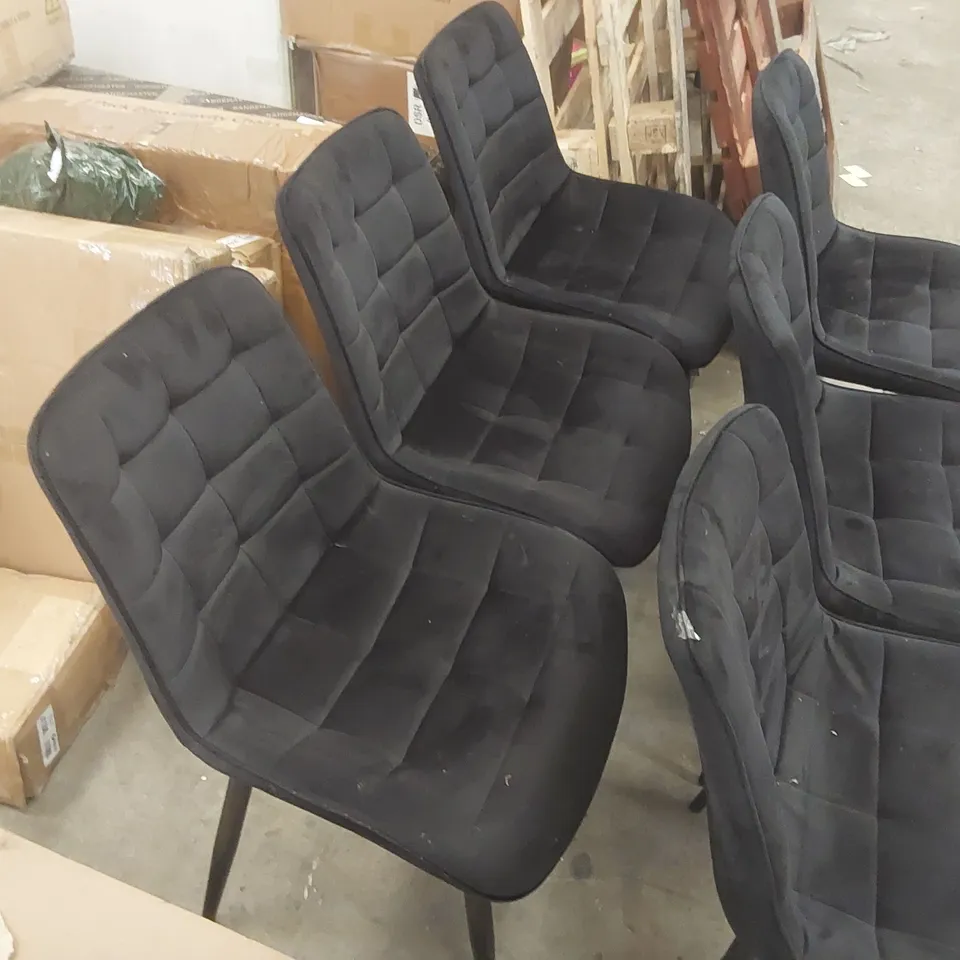 SET OF 6x DESIGNER VELVET DINING CHAIRS