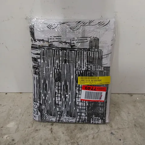 BAGGED ALFONZ BLACK/WHITE PERCALE 300 TC DUVET SET // SIZE: DOUBLE