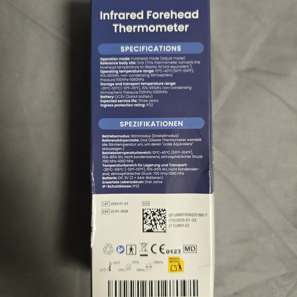 SEALED FEMOMETER INFRARED FOREHEAD THERMOMETER DET-306