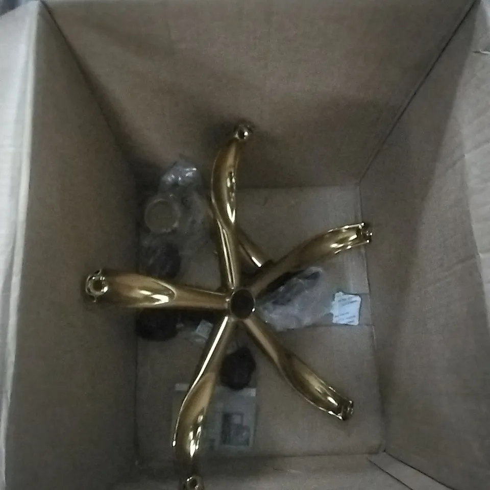 BOXED DESK CHAIR- WHITE / GOLD COLOUR