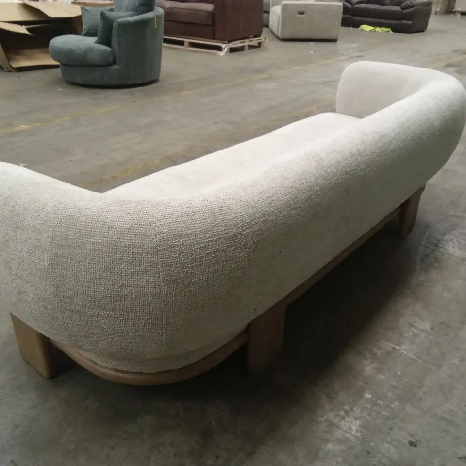 DANETTI FLORENCE NATURAL FABRIC WITH LIGHT WOOD 3 SEATER SOFA RRP £1429