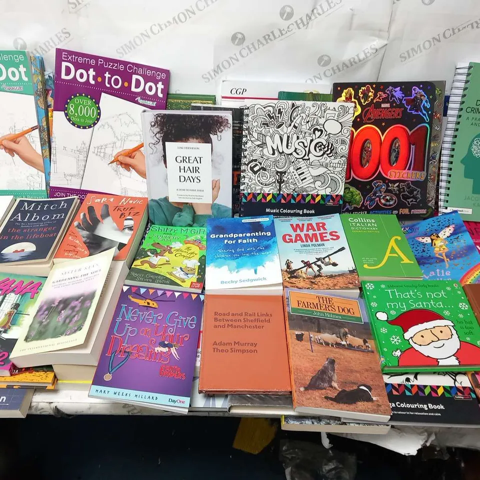 LARGE QUANTITY OF ASSORTED BOOK TITLES INCLUDE FICTION AND NON-FICTION TITLES BY AUTHORS SUCH AS;