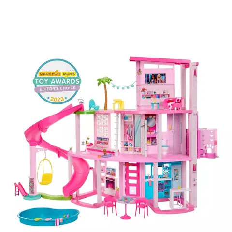 BOXED BARBIE DREAMHOUSE DOLL PLAYSET, SLIDE AND ACCESSORIES