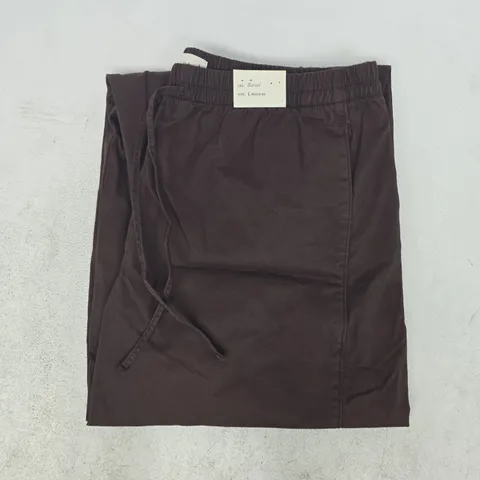 ABERCROMBIE & FITCH BARREL LEG TROUSERS IN CHOCOLATE SIZE LARGE