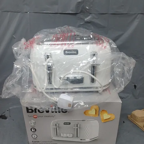 BOXED BREVILLE CURVE COLLECTION WHITE GLOSS 4 SLICE TOASTER
