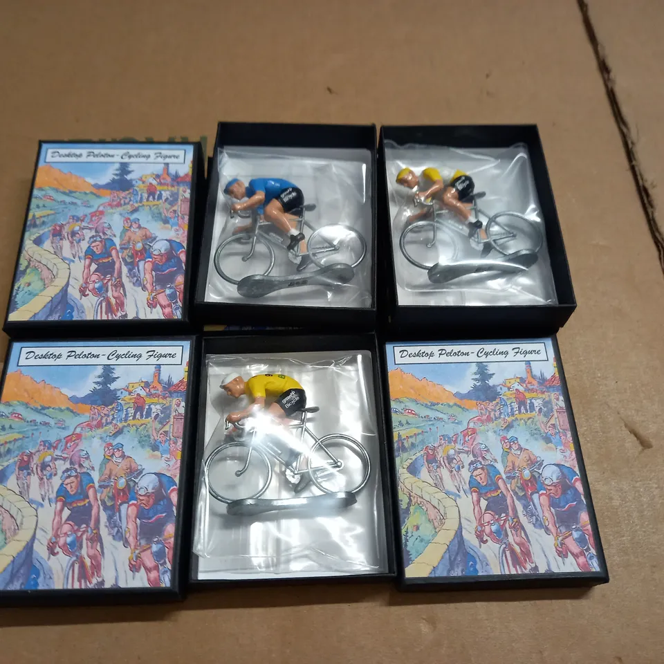 LOT OF 5 BOXED DESKTOP PELOTON CYCLING FIGURINE