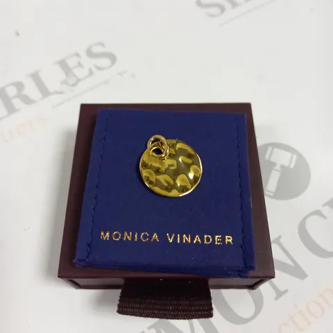 BOXED MONICA VINADER GOLD CIRCULAR PENDANT 