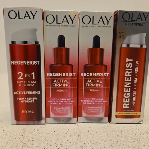 4 ASSORTED OLAY SERUMS 