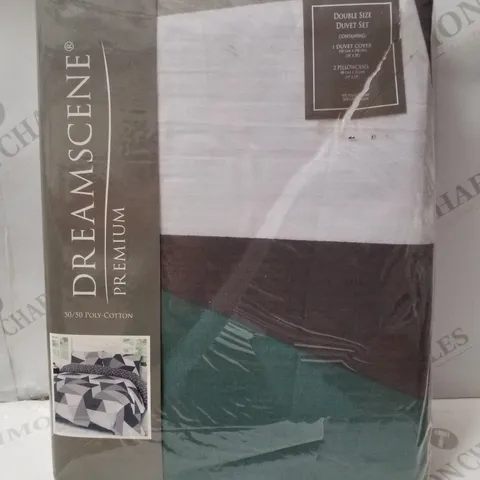 BRAND NEW DREAMSCENE PREMIUM DOUBLE 198×198CM DUVET SET - SHAPES BLACK