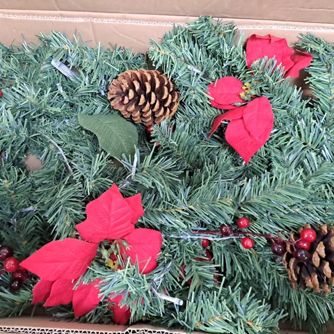 BOXED RED POISETTA PRE LIT 6FT GARLAND